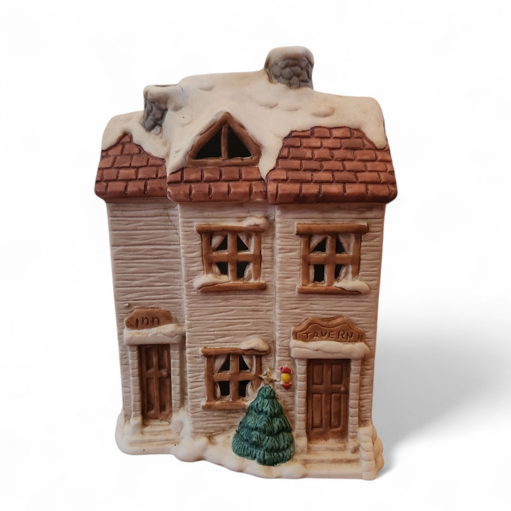 Vintage 1988 Porcelain Handpainted Little Village Tavern
